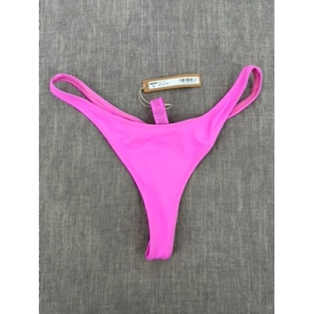 SKIMS Recycled Swim Thong Bikini Bottom Neon Orchid Pink Size M Medium NWT